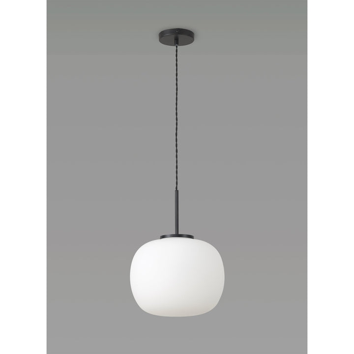 Nelson Lighting NL86409 | Sabus Medium Oval Ball Pendant | Frosted White Glass