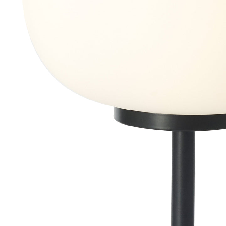 Nelson Lighting NL86459 Sabus 1 Light Table Lamp Matt Black Frosted White