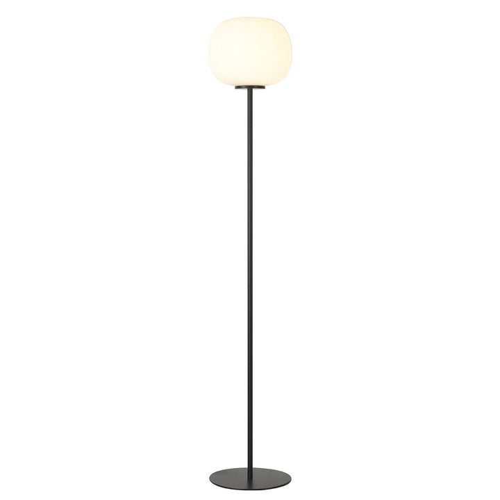 Nelson Lighting NL86469 Sabus 1 Light Floor Lamp Matt Black Frosted White