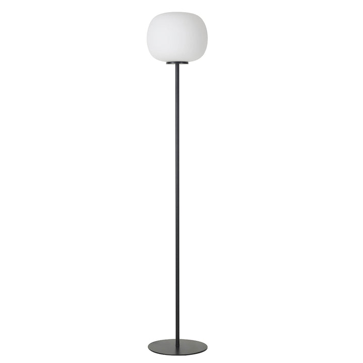 Nelson Lighting NL86469 Sabus 1 Light Floor Lamp Matt Black Frosted White