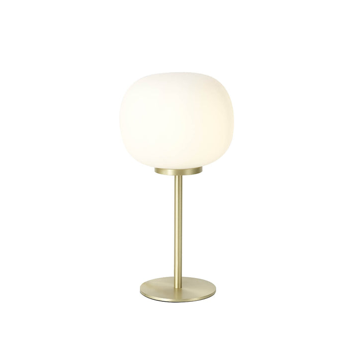 Nelson Lighting NL86549 Sabus 1 Light Table Lamp Satin Gold Frosted White