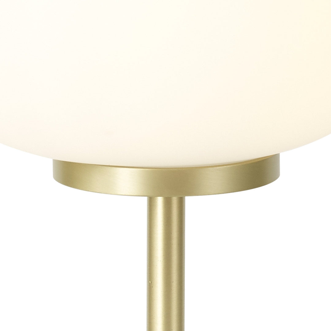 Nelson Lighting NL86549 Sabus 1 Light Table Lamp Satin Gold Frosted White