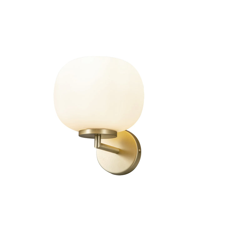 Nelson Lighting NL86569 Sabus 1 Light Wall Light Satin Gold Frosted White