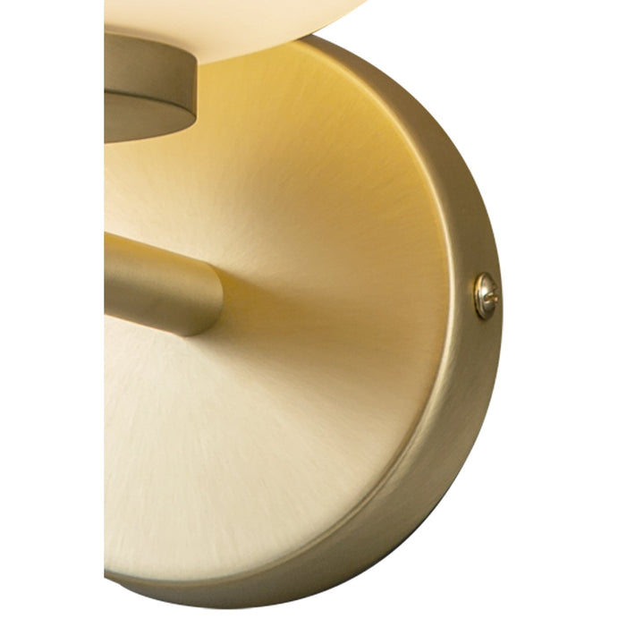 Nelson Lighting NL86569 Sabus 1 Light Wall Light Satin Gold Frosted White