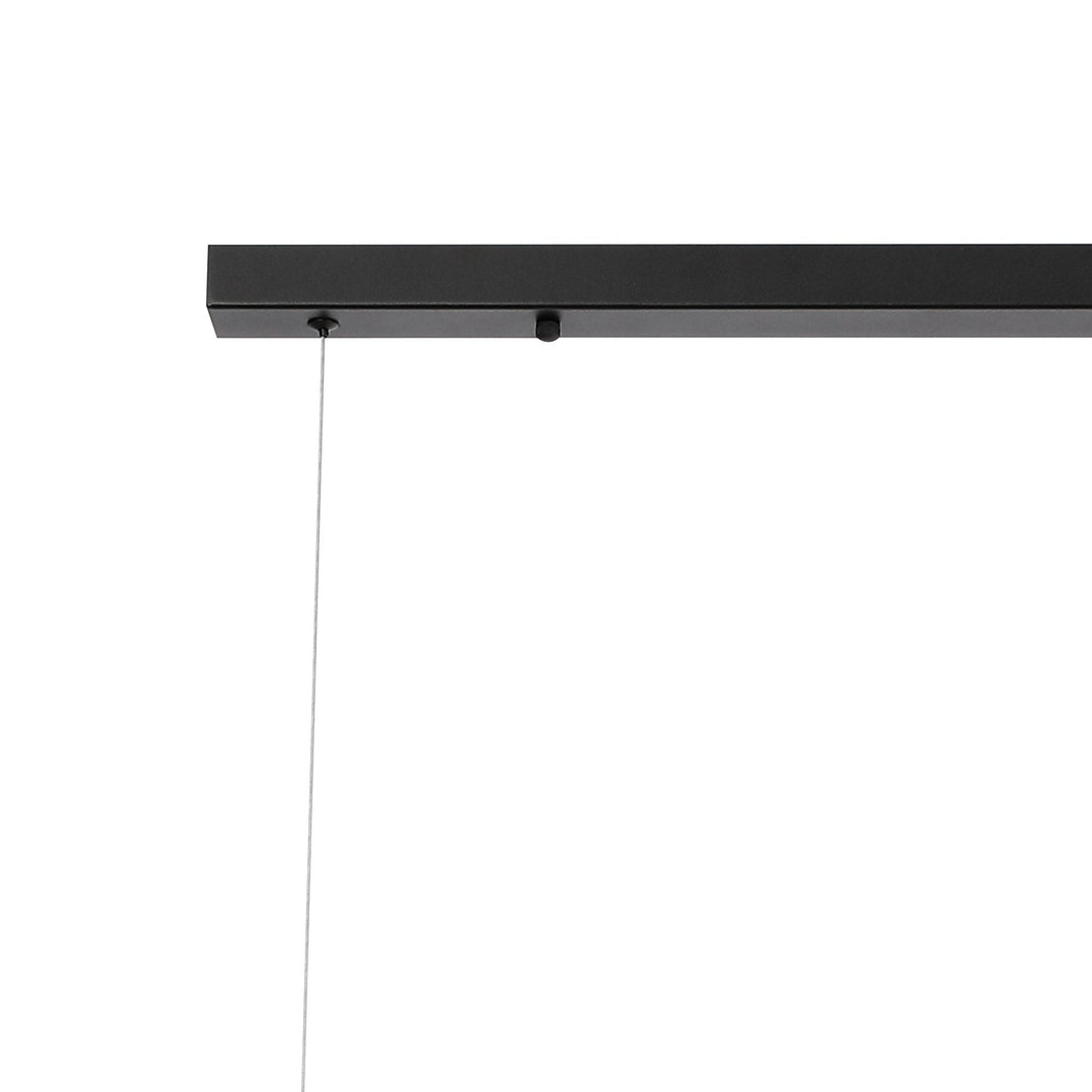 Nelson Lighting NL9040/AM9 Prague 9 Light Linear Pendant Satin Black Amber Plated