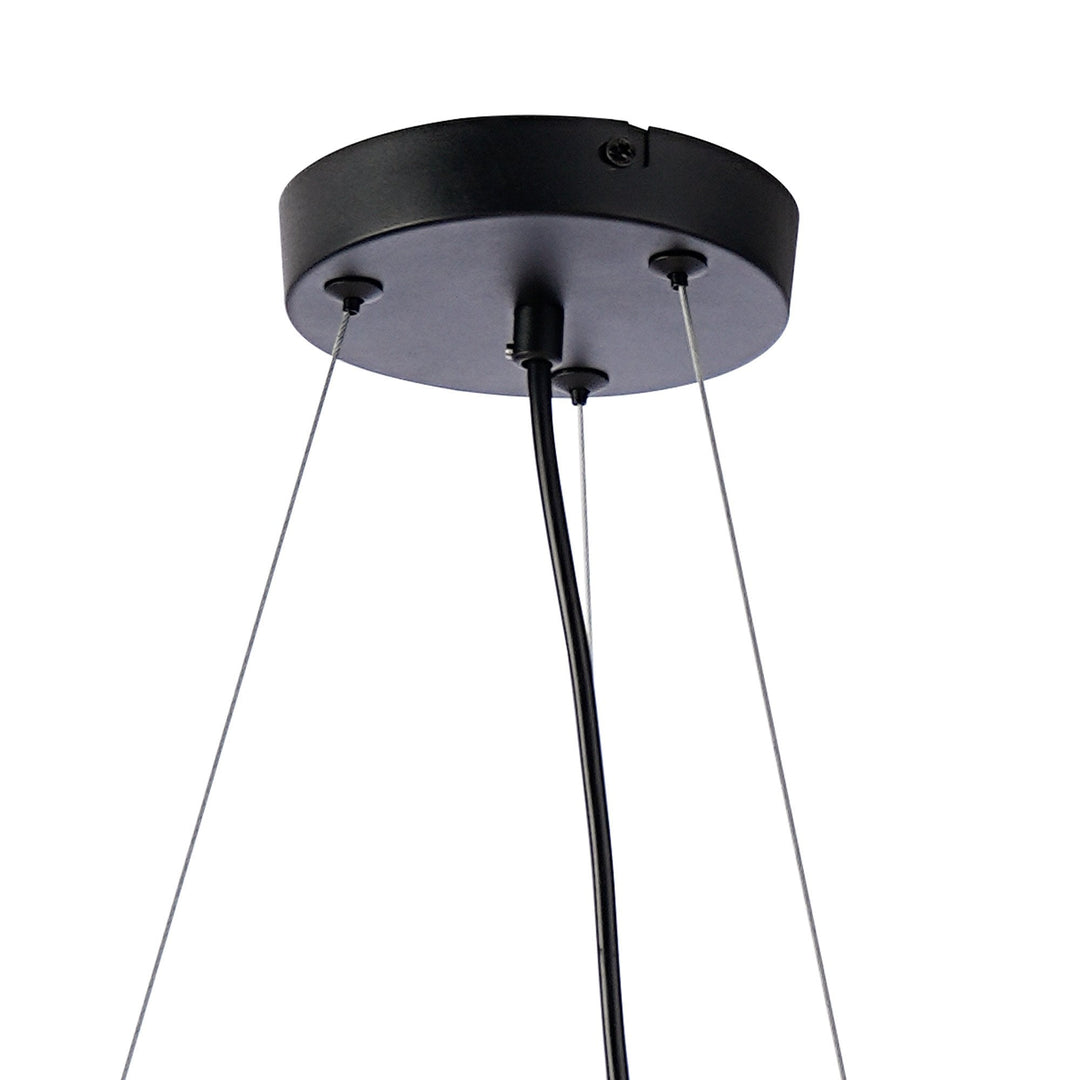 Nelson Lighting NL9041/CH9 Prague 16 Light Circular Pendant Satin Black Chrome Plated