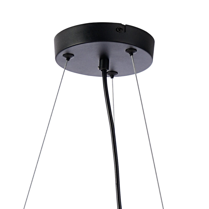 Nelson Lighting NL9041/CH9 Prague 16 Light Circular Pendant Satin Black Chrome Plated