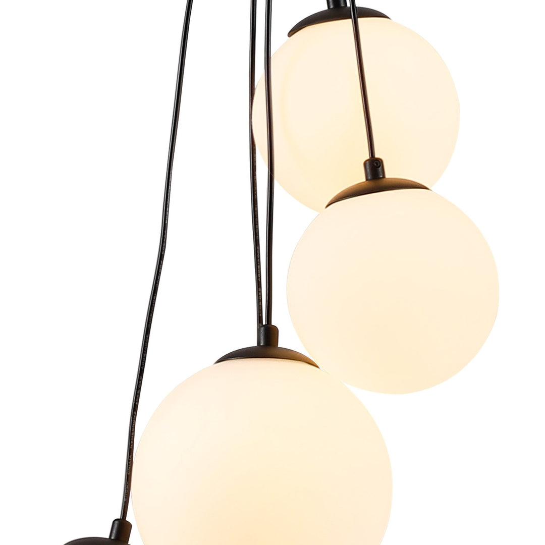 Nelson Lighting NL9042/OP9 Prague 5 Light Pendant Satin Black Opal