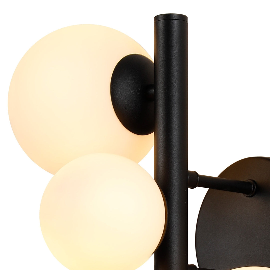 Nelson Lighting NL9045/OP9 Prague 3 Light Wall Light Satin Black Opal