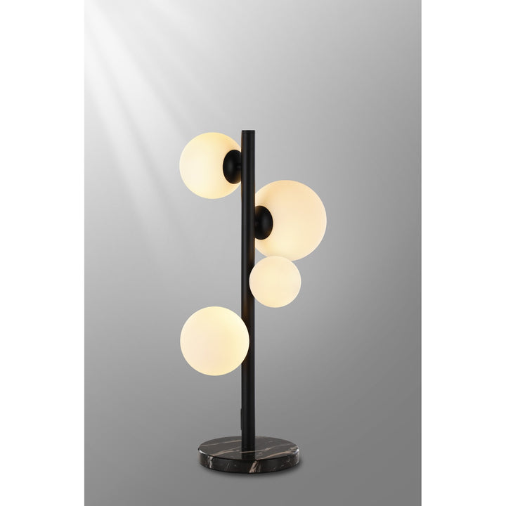 Nelson Lighting NL9047/OP9 Prague 4 Light Table Lamp Satin Black Opal