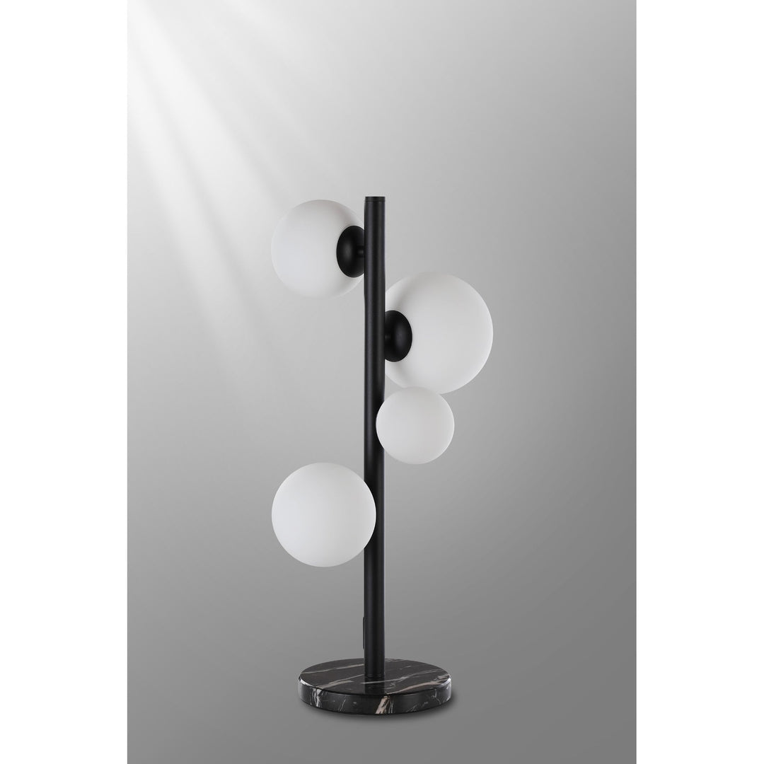 Nelson Lighting NL9047/OP9 Prague 4 Light Table Lamp Satin Black Opal