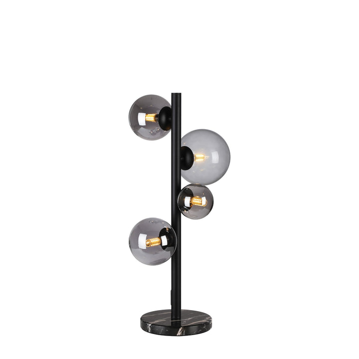 Nelson Lighting NL9047/SM9 Prague 4 Light Table Lamp Satin Black Smoke Plated