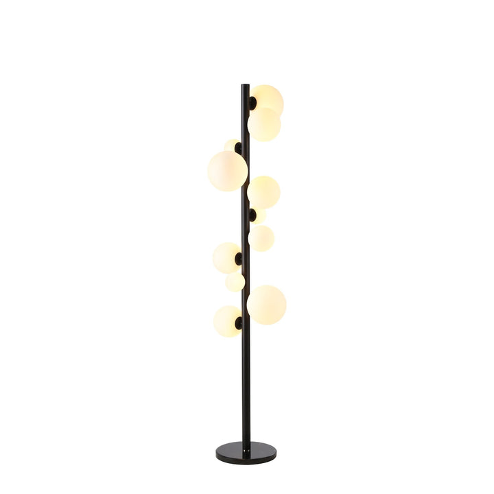 Nelson Lighting NL9048/OP9 Prague 11 Light Floor Lamp Satin Black Opal