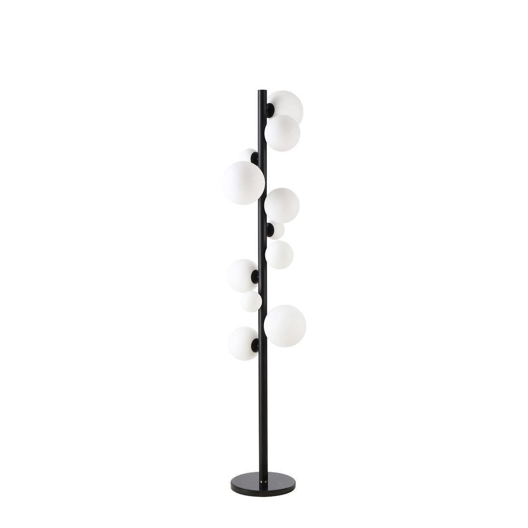 Nelson Lighting NL9048/OP9 Prague 11 Light Floor Lamp Satin Black Opal