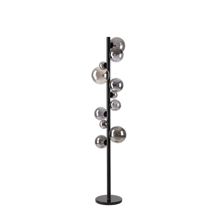 Nelson Lighting NL9048/SM9 Prague 11 Light Floor Lamp Satin Black Smoke Plated