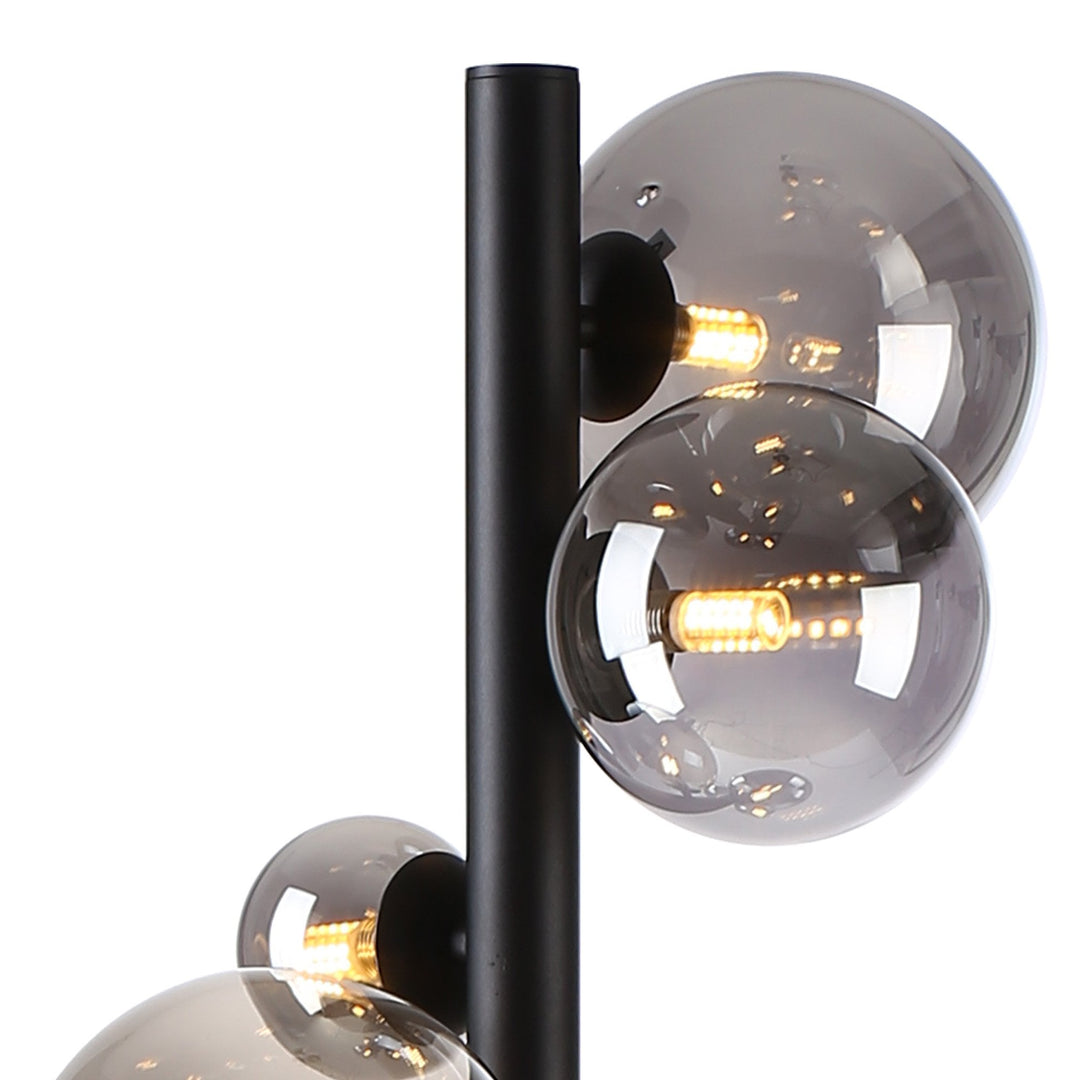 Nelson Lighting NL9048/SM9 Prague 11 Light Floor Lamp Satin Black Smoke Plated