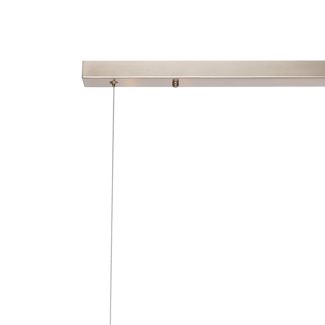 Nelson Lighting NL9058/AM9 Prague 9 Light Linear Pendant Satin Nickel Amber Plated