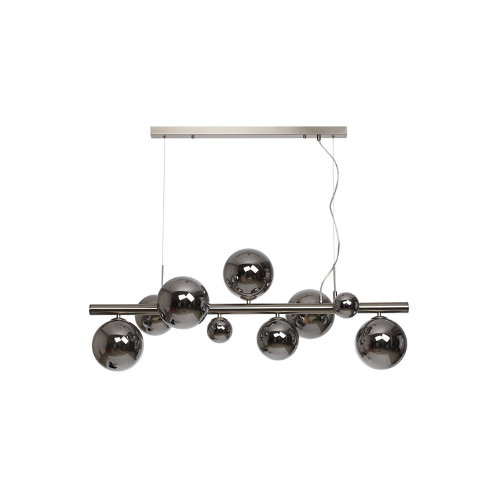 Nelson Lighting NL9058/CH9 Prague 9 Light Linear Pendant Satin Nickel Chrome Plated