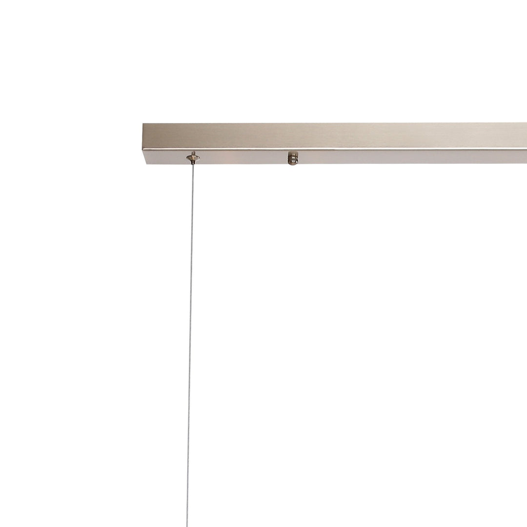 Nelson Lighting NL9058/SM9 Prague 9 Light Linear Pendant Satin Nickel Smoke Plated