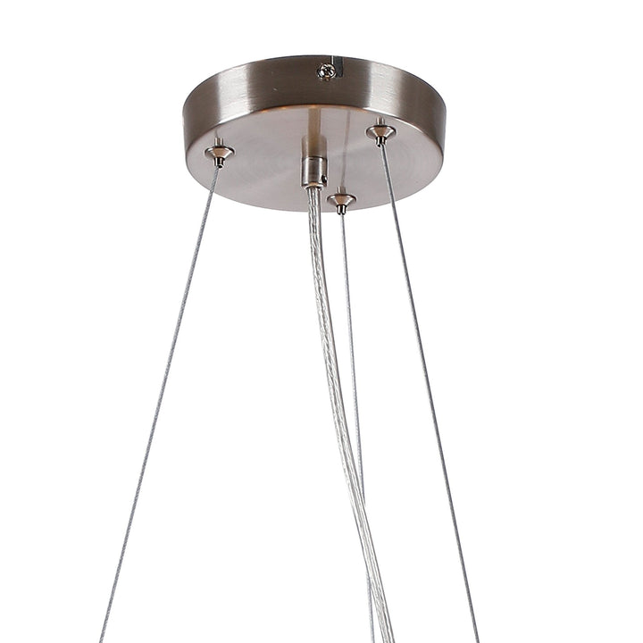 Nelson Lighting NL9059/AM9 Prague 16 Light Circular Pendant Satin Nickel Amber Plated