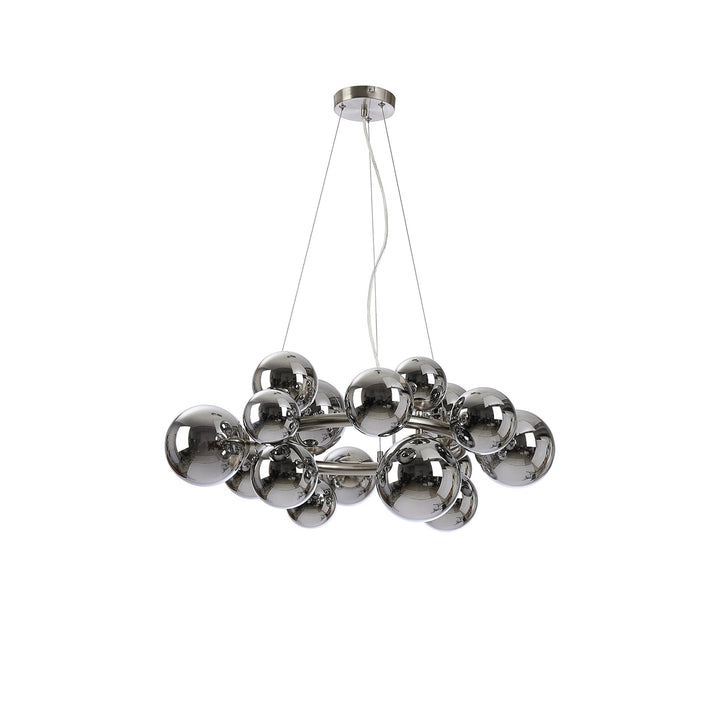 Nelson Lighting NL9059/CH9 Prague 16 Light Circular Pendant Satin Nickel Chrome Plated