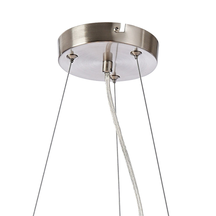 Nelson Lighting NL9059/CH9 Prague 16 Light Circular Pendant Satin Nickel Chrome Plated