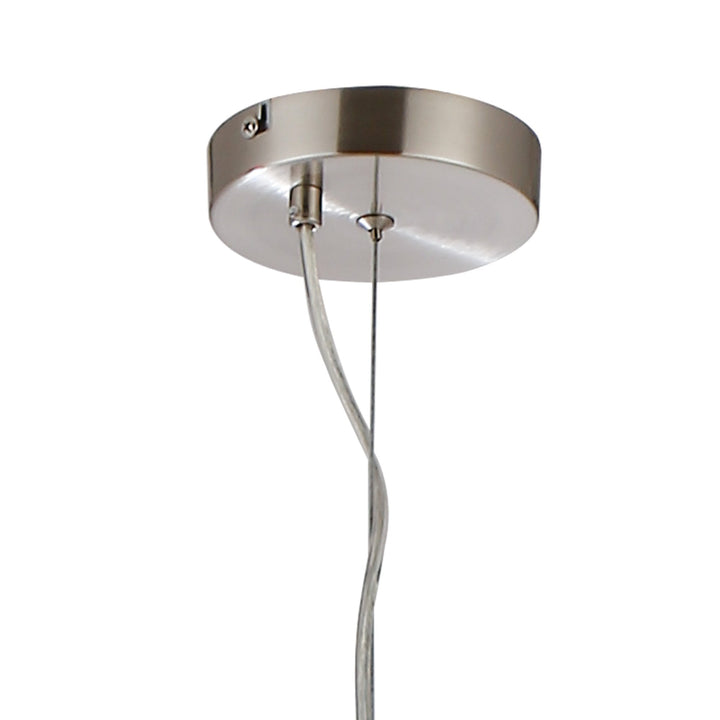 Nelson Lighting NL9060/AM9 Prague 5 Light Pendant Satin Nickel Amber Plated