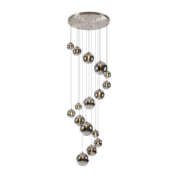 Nelson Lighting NL9061/CH9 Prague 16 Light Pendant Satin Nickel Chrome Plated