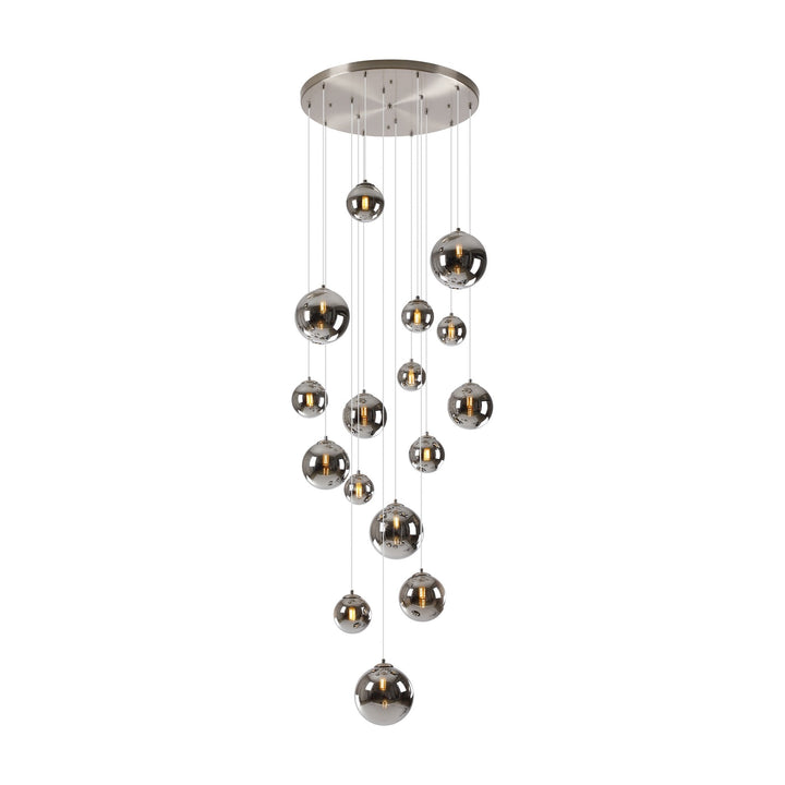 Nelson Lighting NL9061/CH9 Prague 16 Light Pendant Satin Nickel Chrome Plated