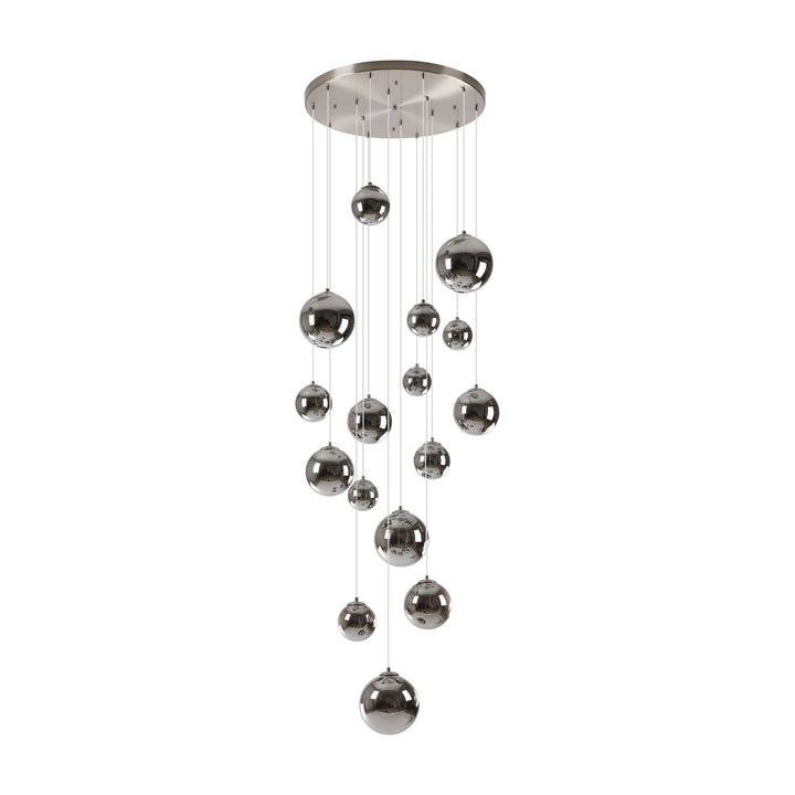 Nelson Lighting NL9061/CH9 Prague 16 Light Pendant Satin Nickel Chrome Plated