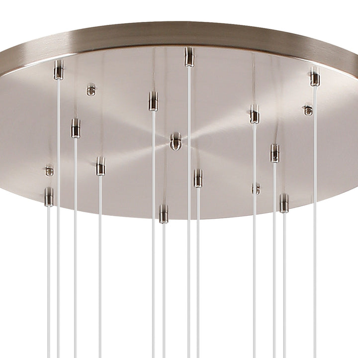 Nelson Lighting NL9061/OP9 Prague 16 Light Pendant Satin Nickel Opal