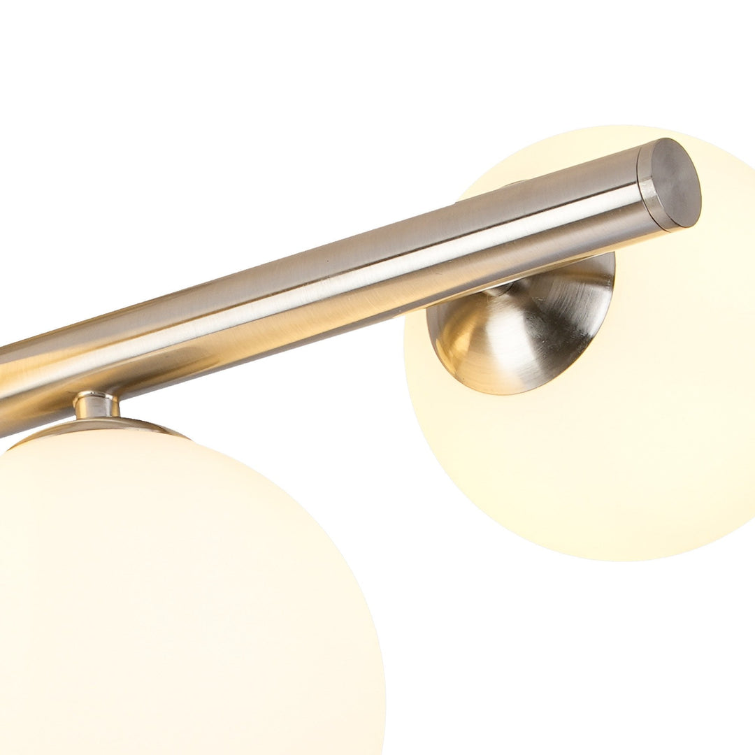 Nelson Lighting NL9062/OP9 Prague 6 Light Ceiling Light Satin Nickel Opal