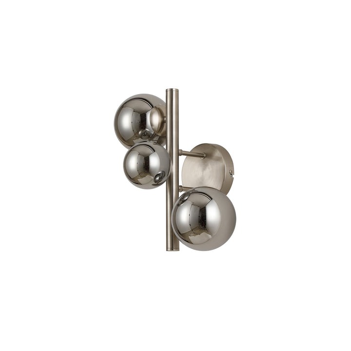 Nelson Lighting NL9063/CH9 Prague 3 Light Wall Light Satin Nickel Chrome Plated