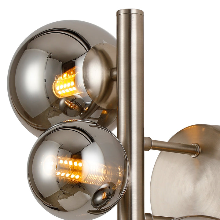 Nelson Lighting NL9063/CH9 Prague 3 Light Wall Light Satin Nickel Chrome Plated