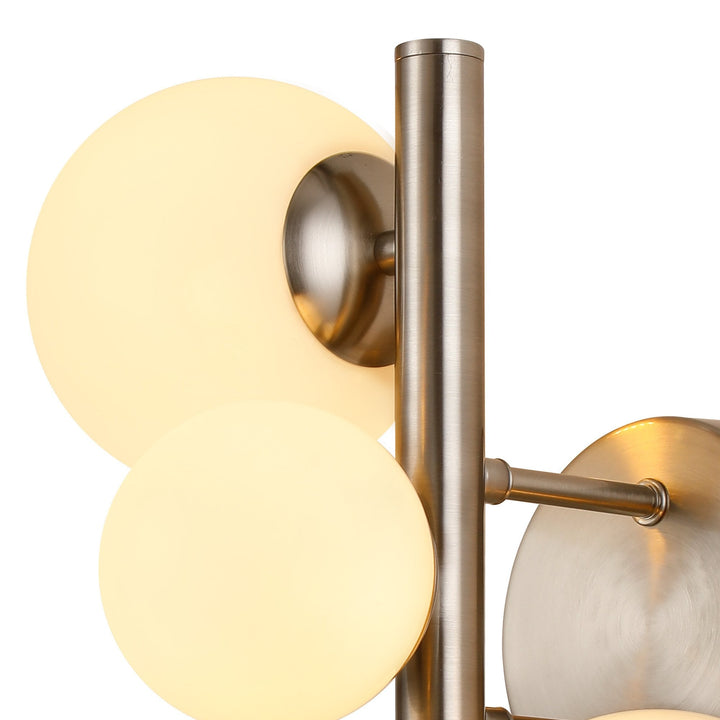 Nelson Lighting NL9063/OP9 Prague 3 Light Wall Light Satin Nickel Opal