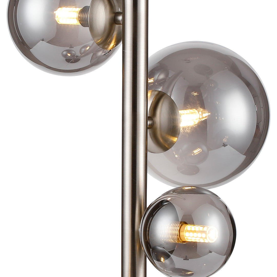 Nelson Lighting NL9065/SM9 Prague 4 Light Table Lamp Satin Nickel Smoke Plated