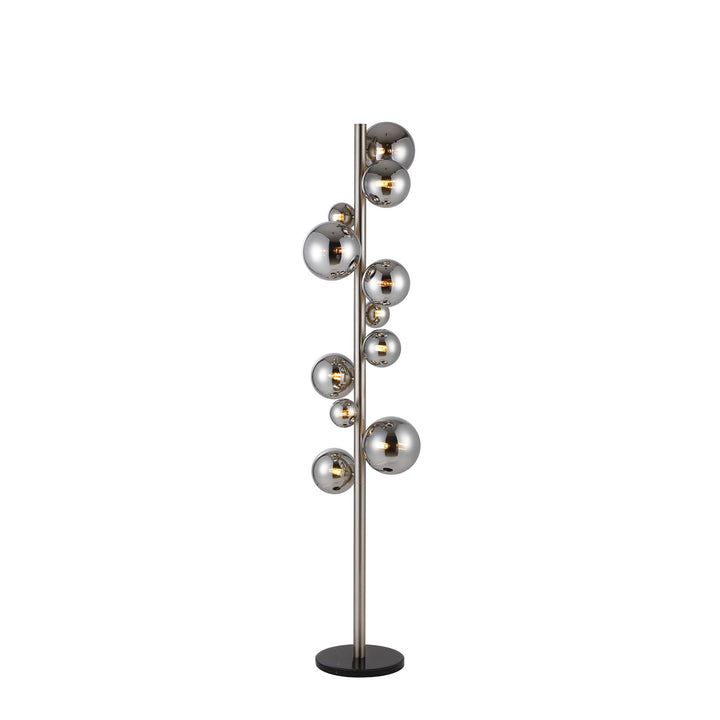 Nelson Lighting NL9066/CH9 Prague 11 Light Floor Lamp Satin Nickel Chrome Plated