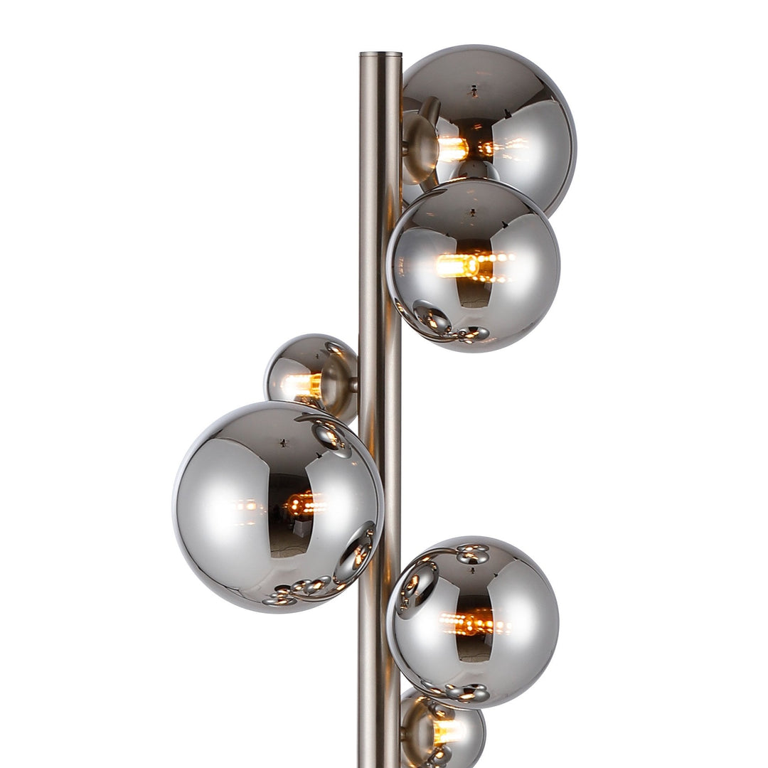 Nelson Lighting NL9066/CH9 Prague 11 Light Floor Lamp Satin Nickel Chrome Plated