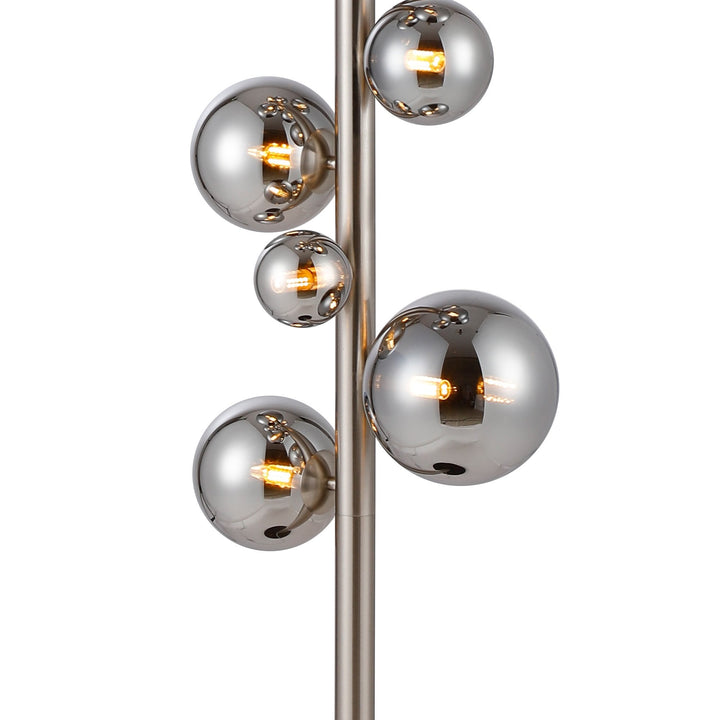 Nelson Lighting NL9066/CH9 Prague 11 Light Floor Lamp Satin Nickel Chrome Plated