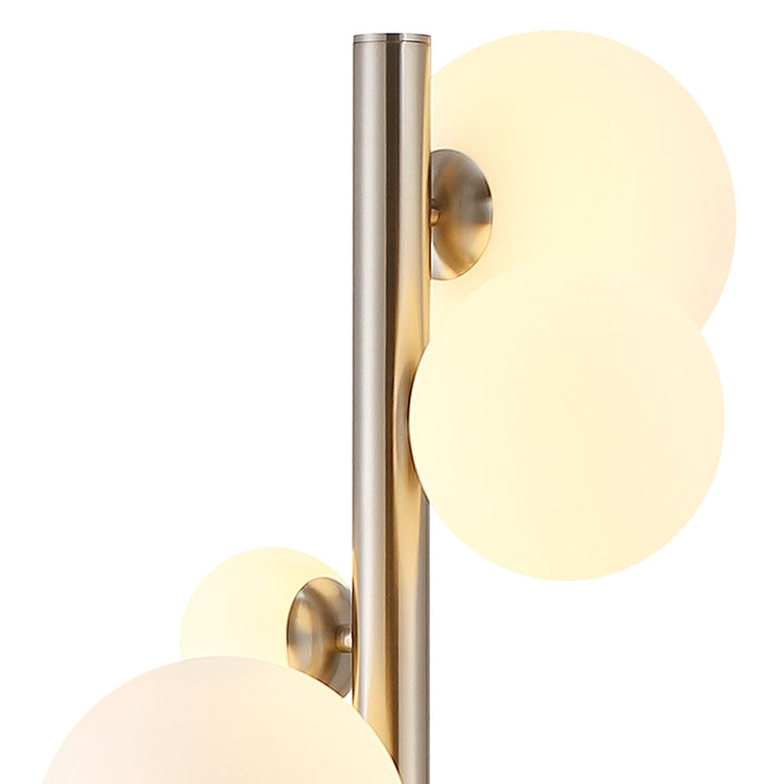 Nelson Lighting NL9066/OP9 Prague 11 Light Floor Lamp Satin Nickel Opal