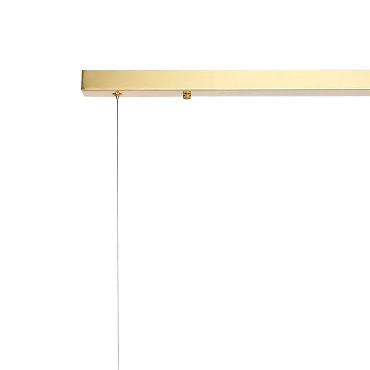 Nelson Lighting NL9319/AM9 Prague 9 Light Linear Pendant Satin Gold Amber Plated