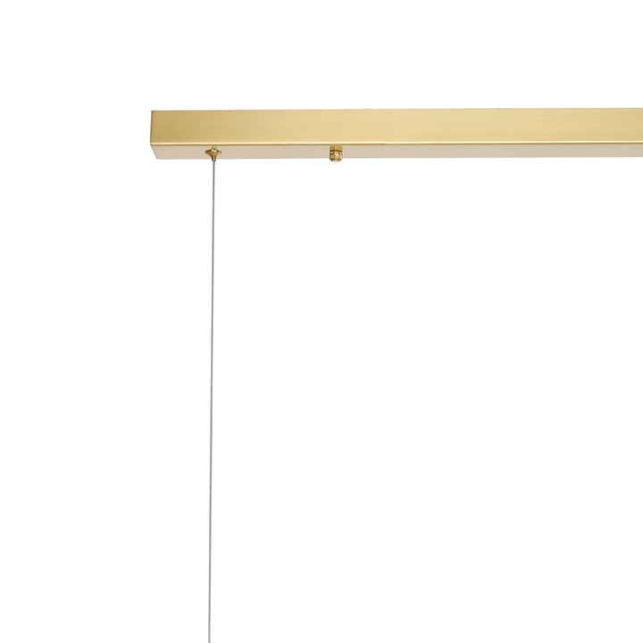 Nelson Lighting NL9319/CH9 Prague 9 Light Linear Pendant Satin Gold Chrome Plated