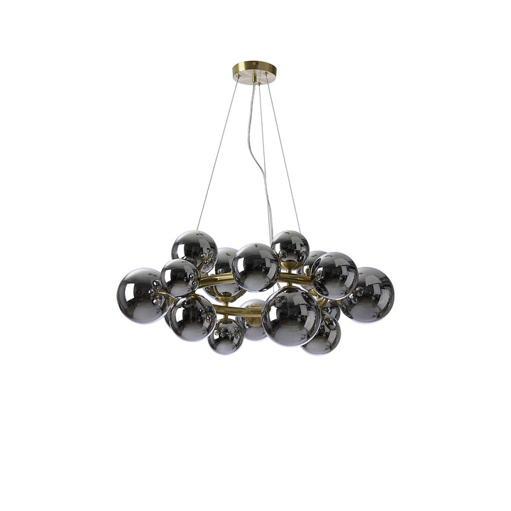 Nelson Lighting NL9320/CH9 Prague 16 Light Circular Pendant Satin Gold Chrome Plated