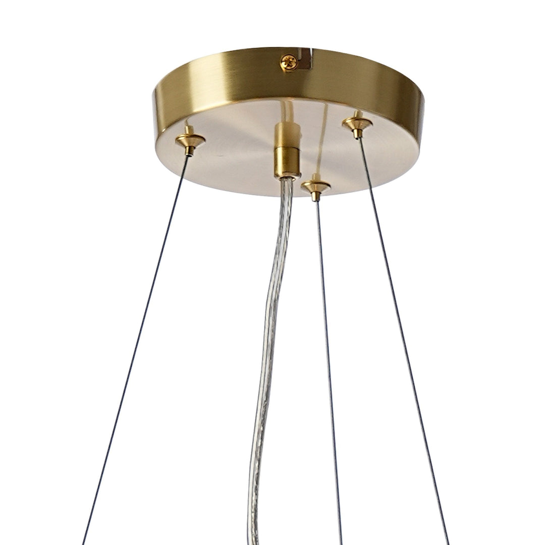 Nelson Lighting NL9320/CH9 Prague 16 Light Circular Pendant Satin Gold Chrome Plated