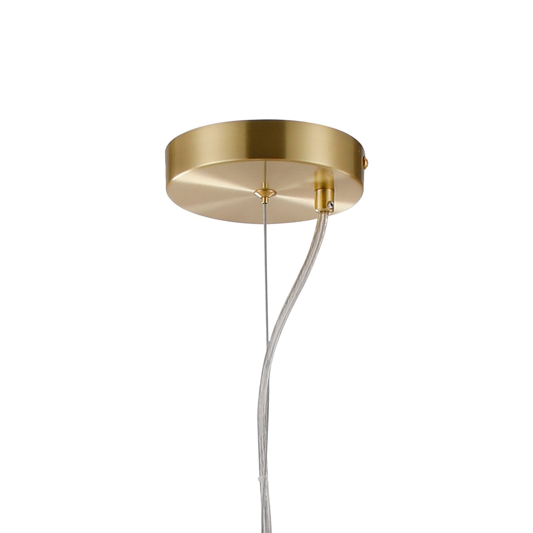 Nelson Lighting NL9321/CH9 Prague 5 Light Pendant Satin Gold Chrome Plated