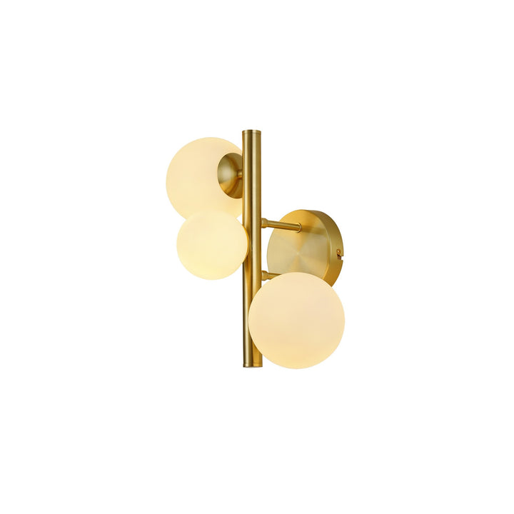 Nelson Lighting NL9324/OP9 Prague 3 Light Wall Light Satin Gold Opal