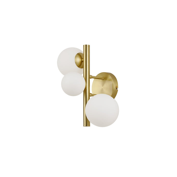 Nelson Lighting NL9324/OP9 Prague 3 Light Wall Light Satin Gold Opal