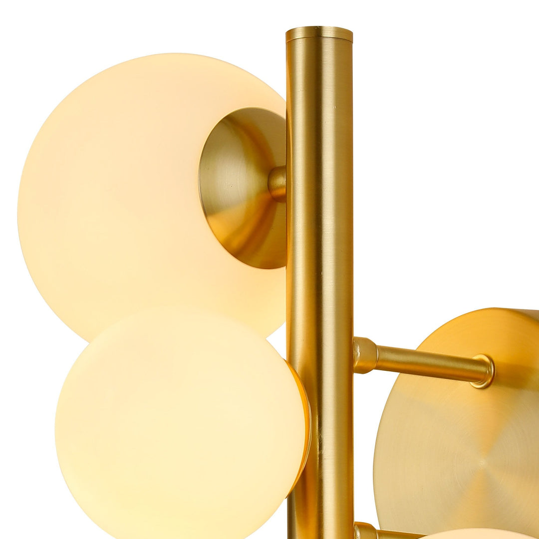 Nelson Lighting NL9324/OP9 Prague 3 Light Wall Light Satin Gold Opal