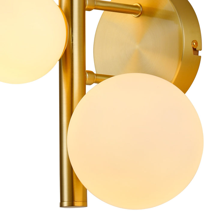 Nelson Lighting NL9324/OP9 Prague 3 Light Wall Light Satin Gold Opal