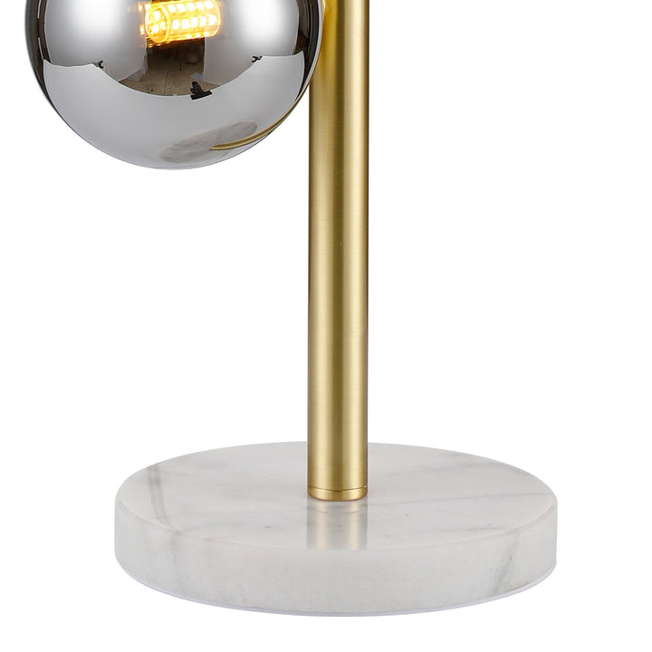 Nelson Lighting NL9326/CH9 Prague 4 Light Table Lamp Satin Gold Chrome Plated